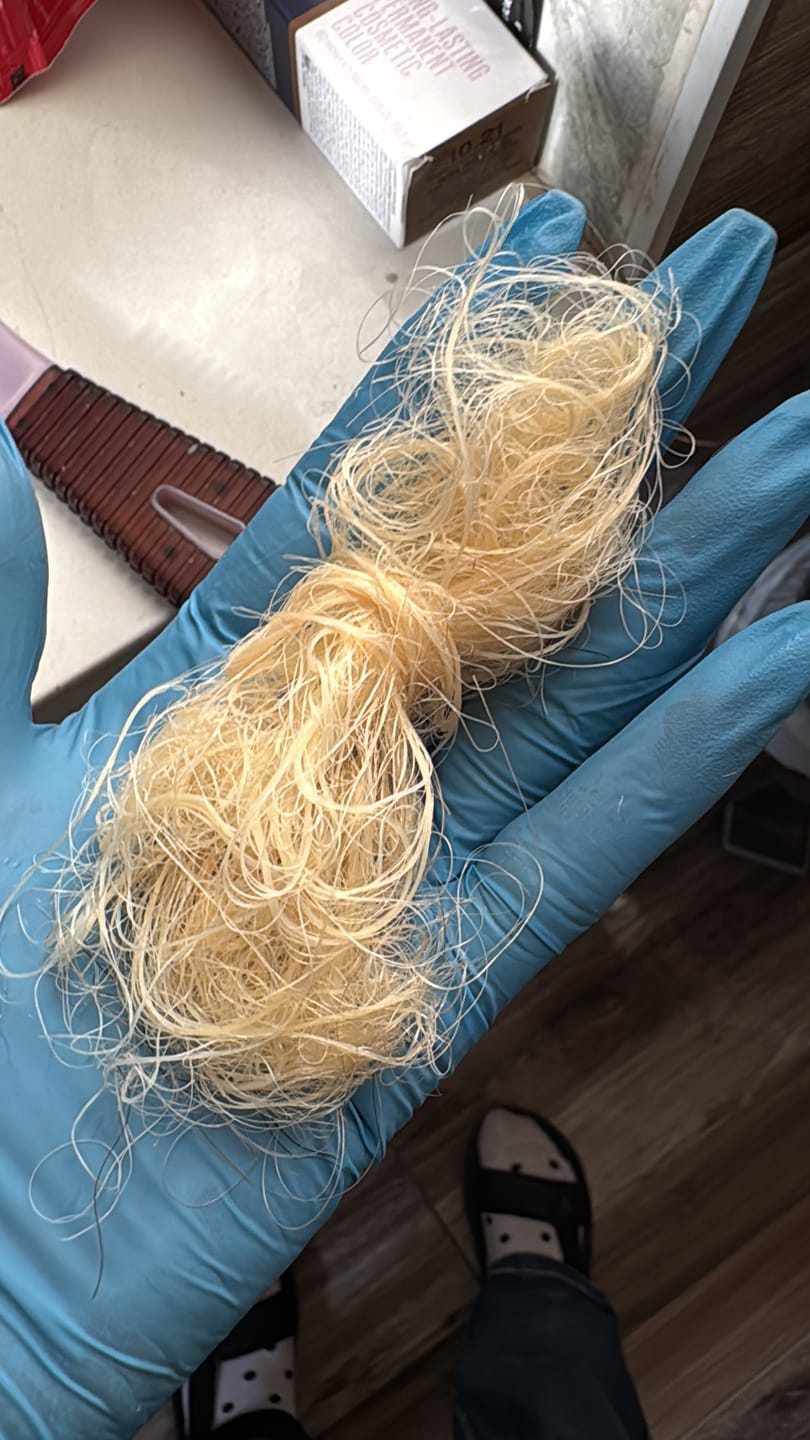 Customer photo review of Kit Fortalecimiento Tratados Químicamente Gota Dourada