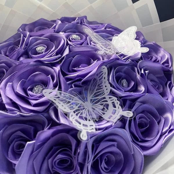 Customer photo review of Eternal Rose Bouquet - HandMade From Satin Ribbon | Valentines Couples Gift 1st Anniversary gift(Never Wither)
