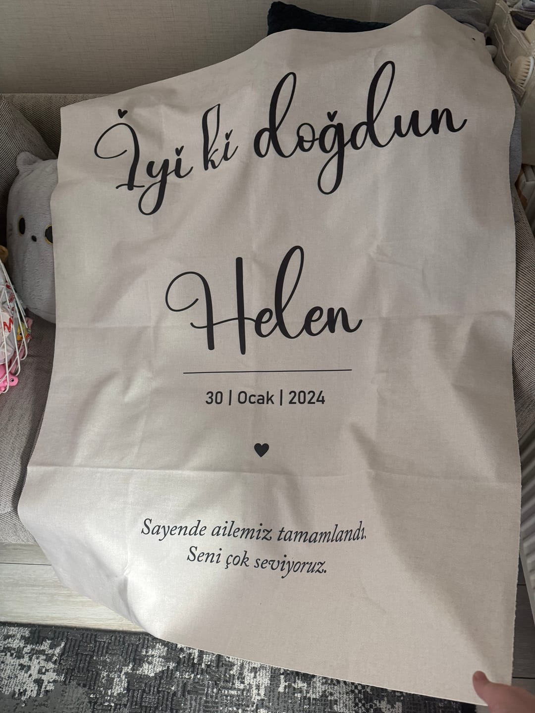 Customer photo review of Kişiselleştirilebilir Doğum Günü Örtüsü (#8)