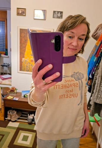 Customer photo review of More Spaghetti Less Upsetti Unisex Crewneck Sweatshirt