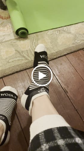 Customer video review of Womens Amelia No Show Socks - Tuxedo Stripe