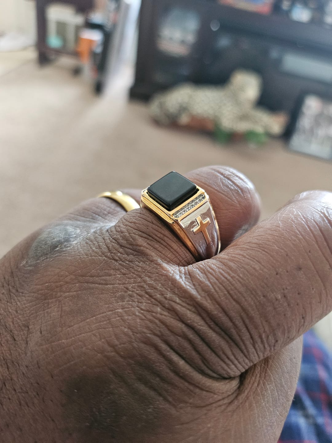 Customer photo review of FREE Today: Christian Faith Two Tone Plated Cross Ring - With God All Things Are Possible