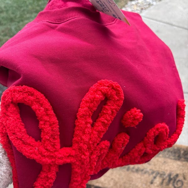 Customer photo review of Custom College Chenille Team Name Embroidered Sweatshirt