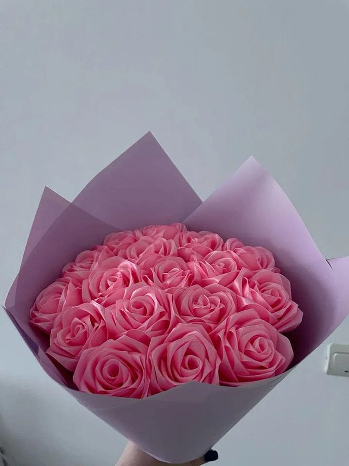 Customer photo review of Eternal Rose Bouquet - HandMade From Satin Ribbon | Valentines Couples Gift 1st Anniversary gift(Never Wither)