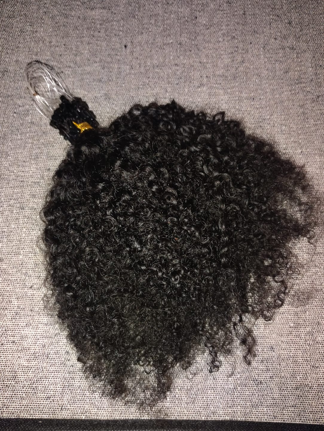Customer photo review of Multi-Textured KinKy Curly Micro Loop Hair Extension