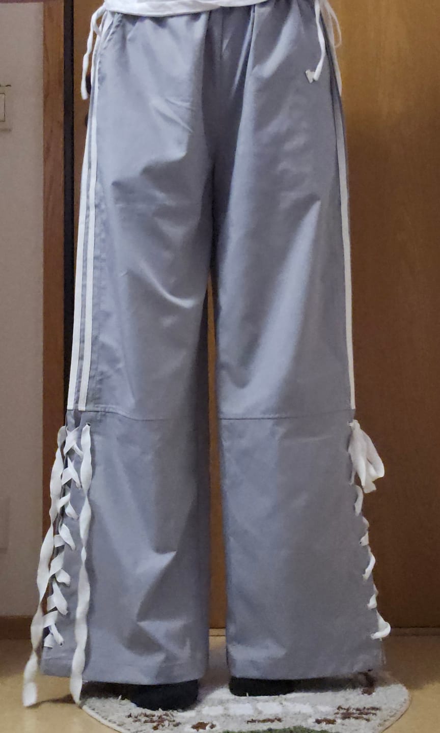 Customer photo review of Gray Preppy Style Straight-Leg Casual Pants