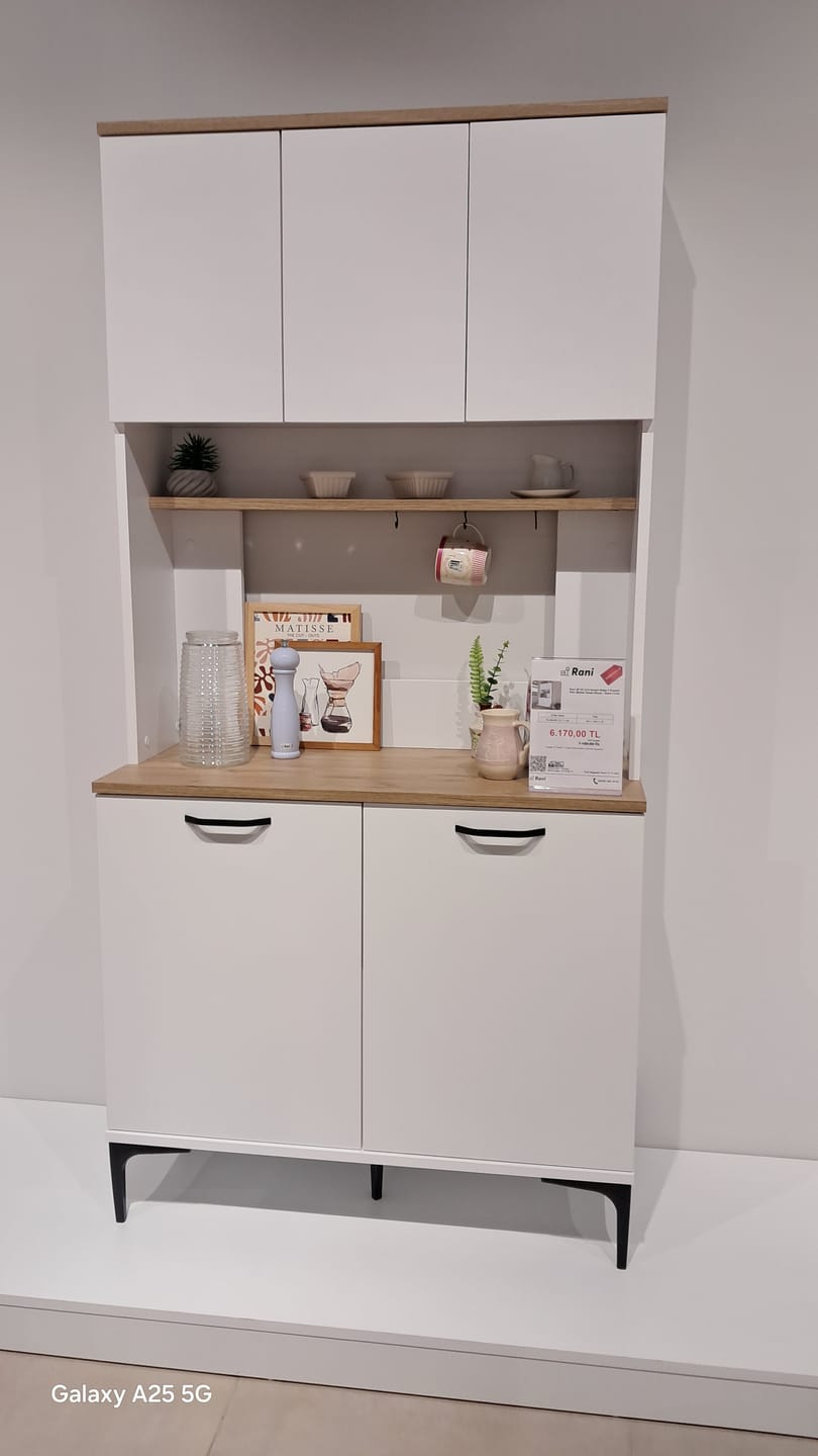 Customer photo review of Rani JE192 Çok Amaçlı Dolap 5 Kapaklı Kiler Mutfak Dolabı Beyaz - Sepet Ceviz
