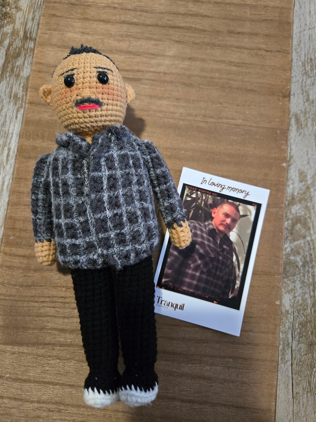 Customer photo review of Tranquil® - Personalized Crochet Doll with Photo Card (Christmas CUT-OFF: Nov 25th)