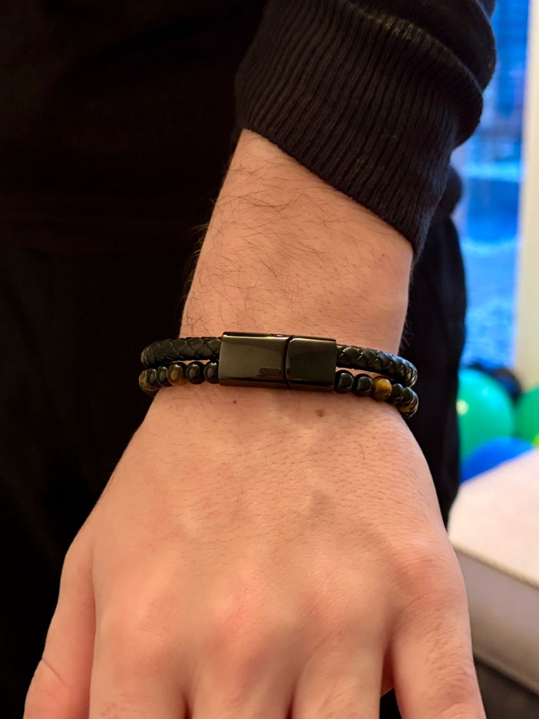 Customer photo review of To My Grandson - 21cm Leather and Bead Bracelet - JWL Men's Bracelet