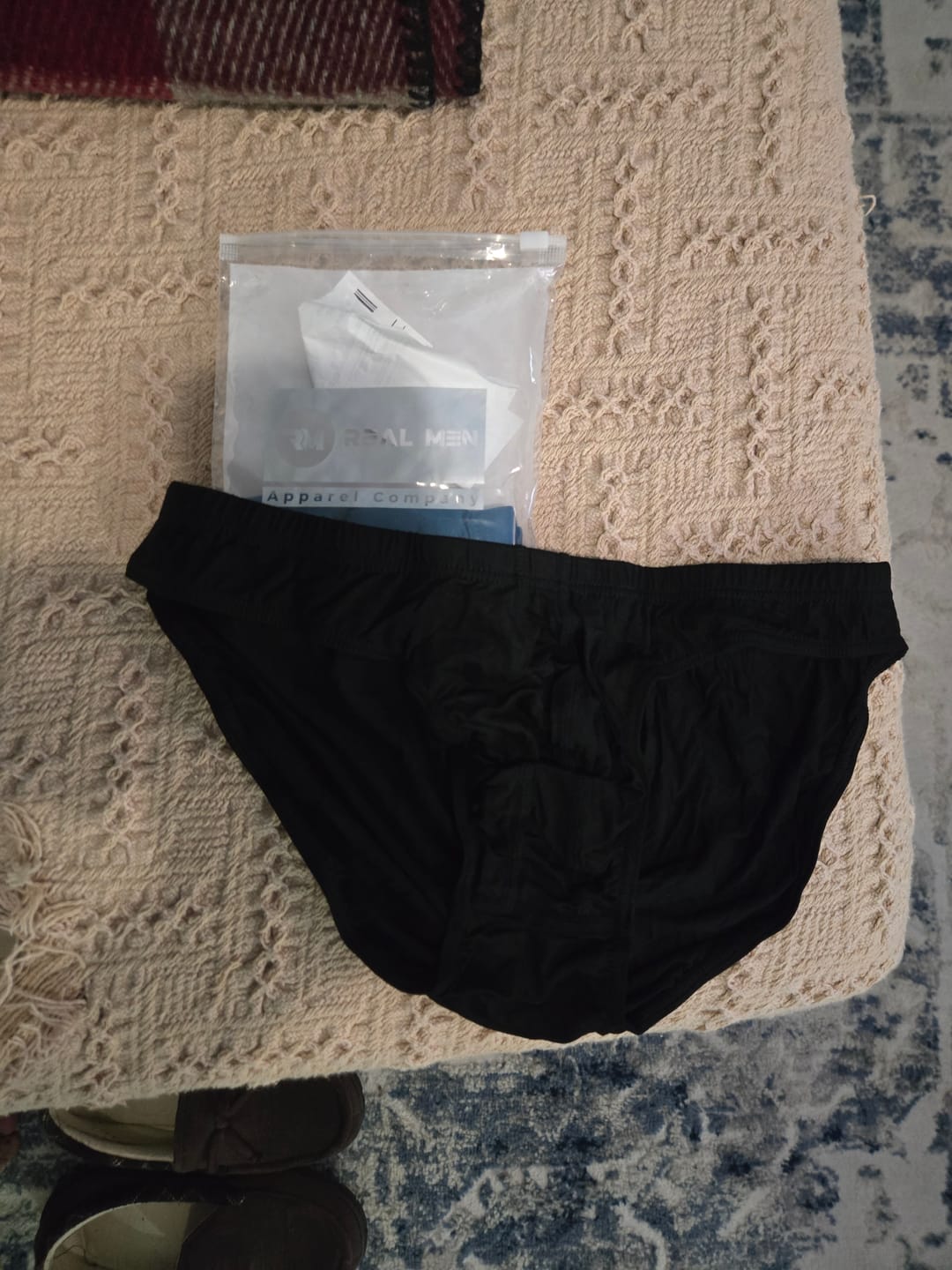 Customer photo review of Modal 0in Low-Rise Bikini Briefs No Fly 3pk Black/Blue/Gray