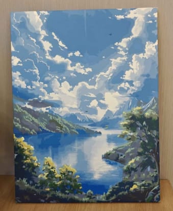 Customer photo review of Custom Landscape Paint By Numbers