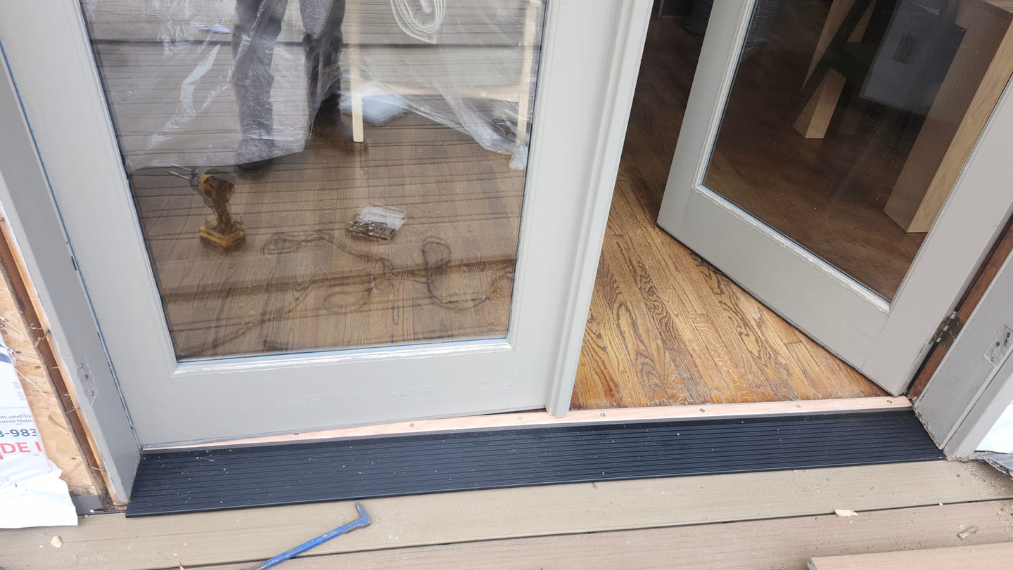 Customer photo review of 72" x 8" Inswing Threshold