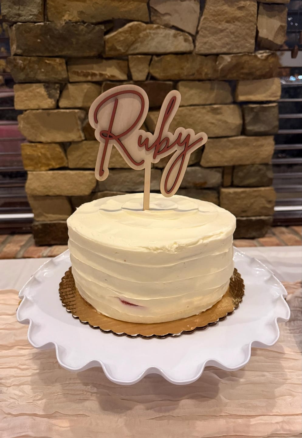 Customer photo review of Name Cake Topper