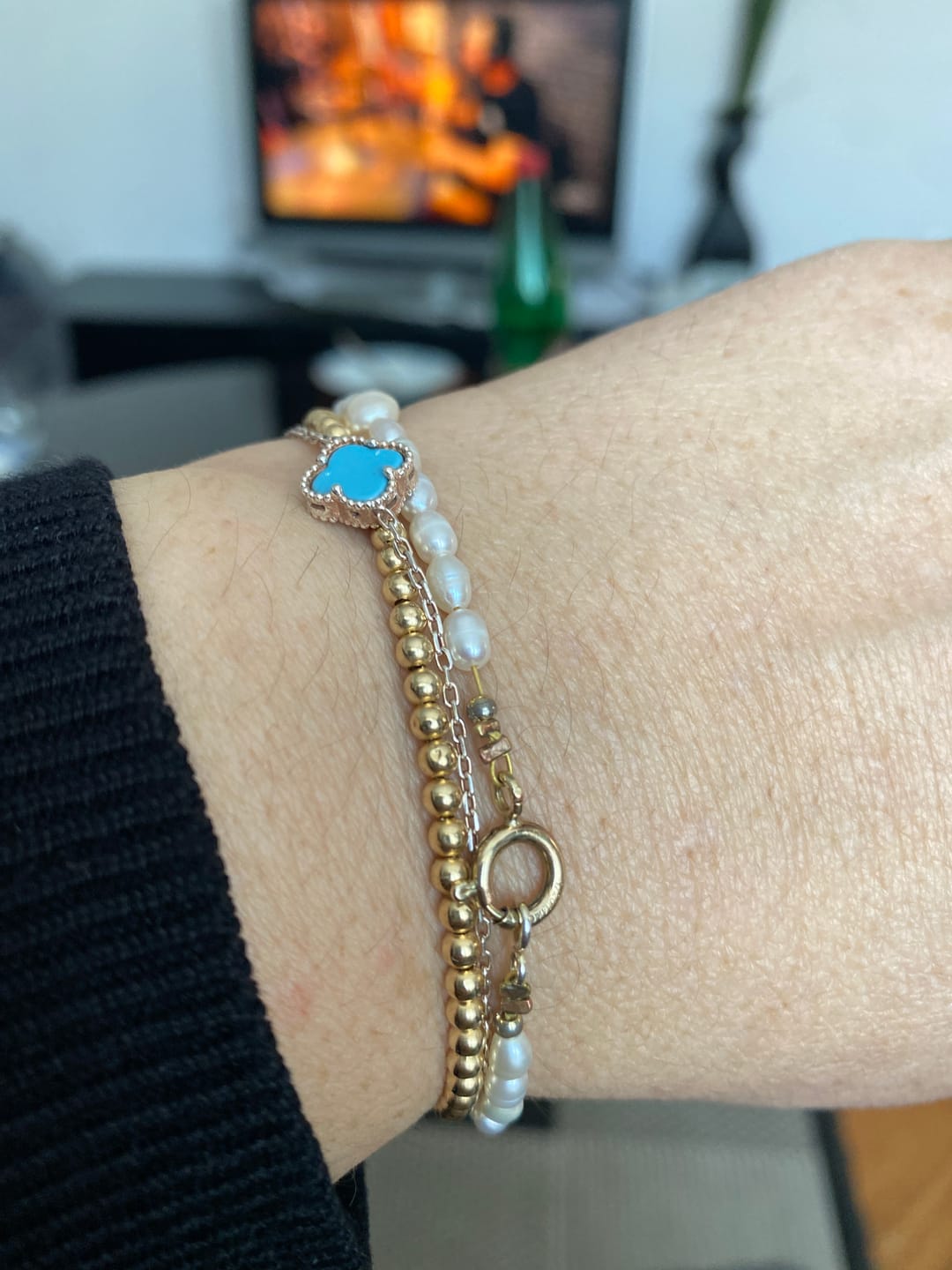 Customer photo review of Armband Gelbgold 18k - Morvarid-e Zanjir (Perlenkette)