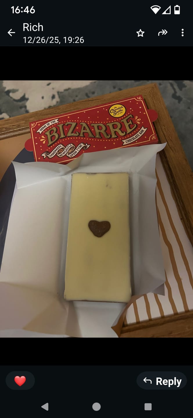 Customer photo review of The Geordie Bar double chocolate and caramel filled bar 145g