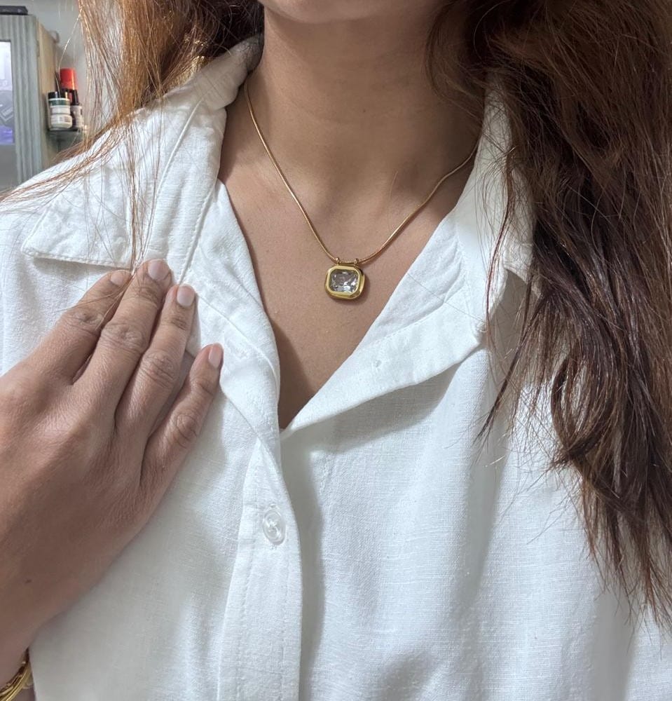 Customer photo review of Dual-Strand Heart Drop Pendant Necklace