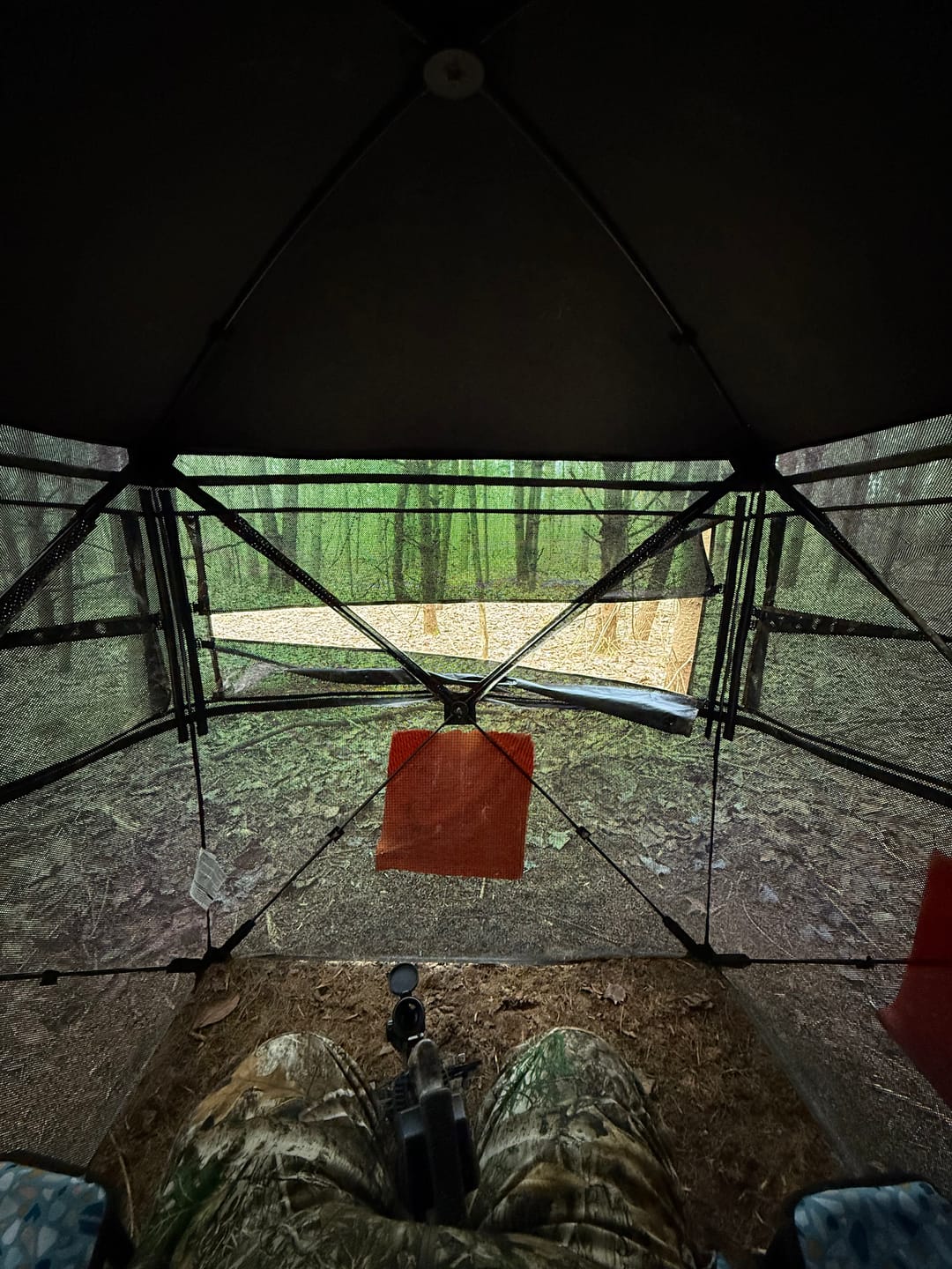 Customer photo review of Vis Series See Through Hunting Blind, Pop Up Ground Deer Blind