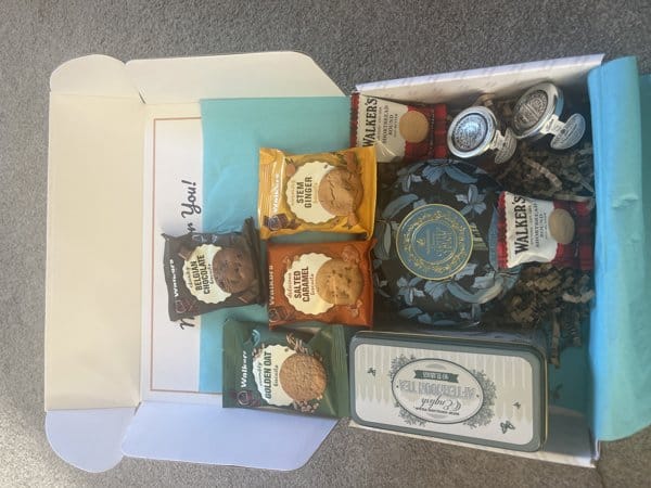 Customer photo review of Mother's Day Deluxe Tea Hamper with Clotted Cream Fudge