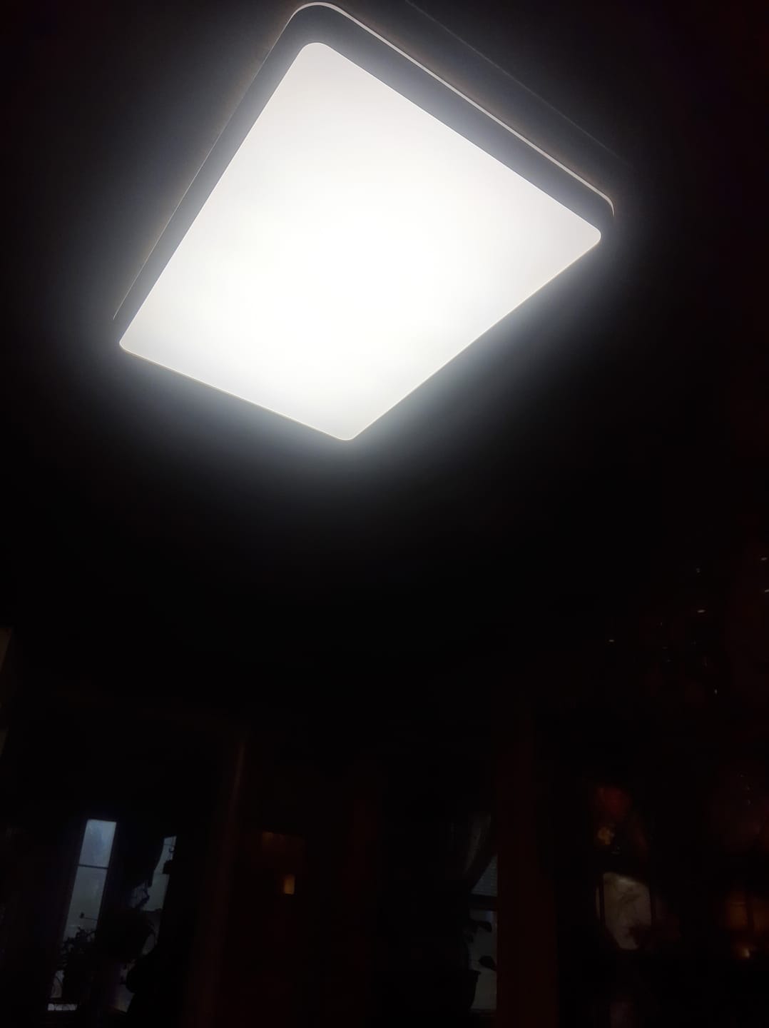 Customer photo review of Rectangle Wood Dimmable LED Flush Mount Light