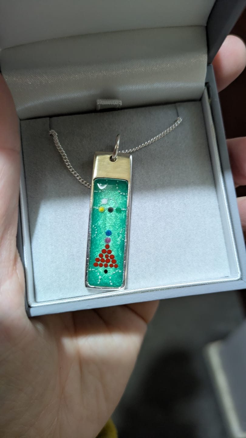 Customer photo review of Mens Oblong Pendant
