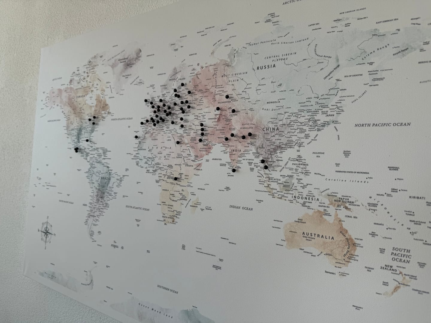 Customer photo review of World Map on Canvas - Colorful