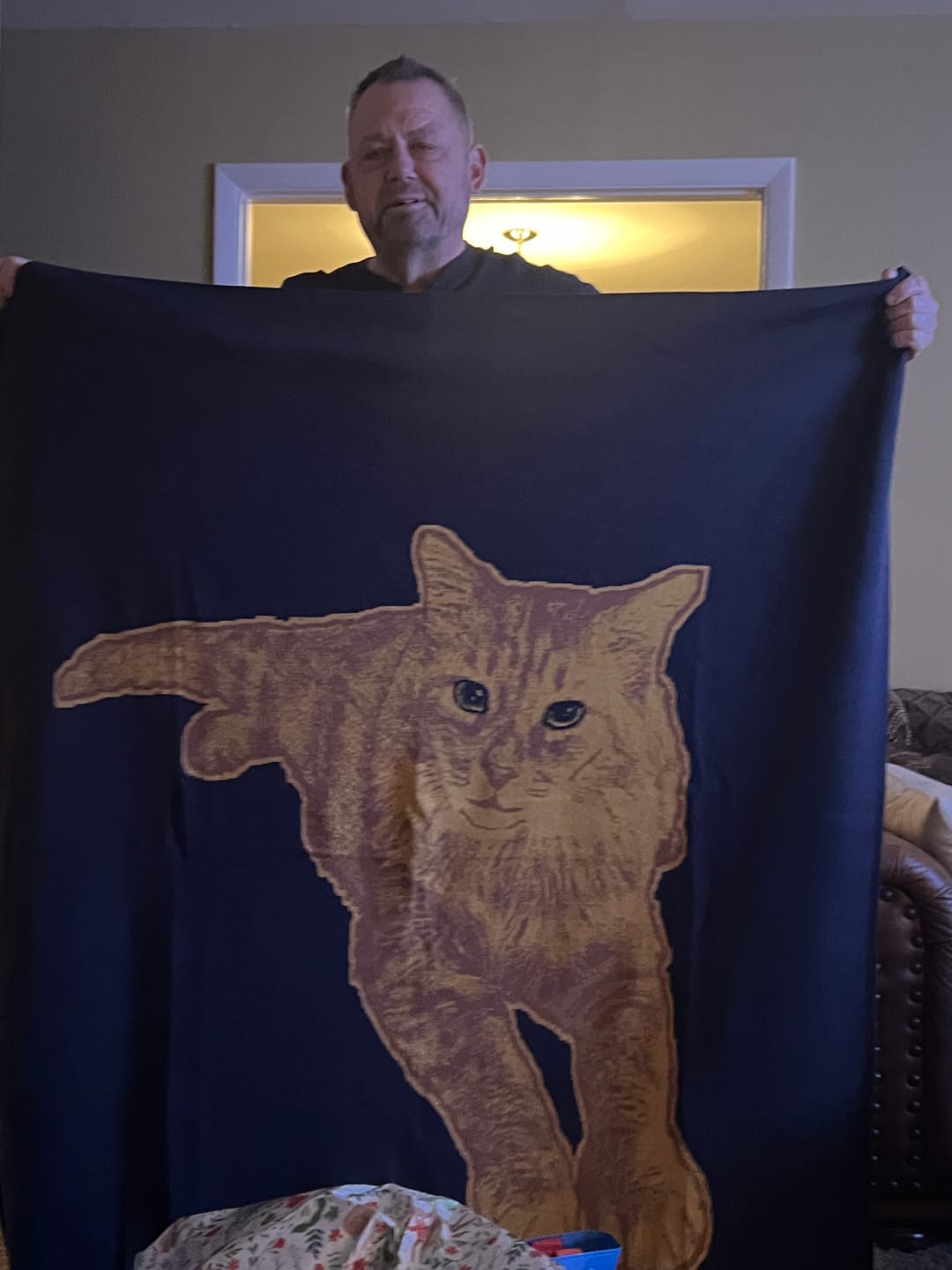 Customer photo review of Plain Dog - Custom Knitted Blanket