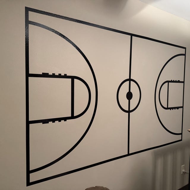 Customer photo review of Basketball Court Wall Decal Sticker. #1320