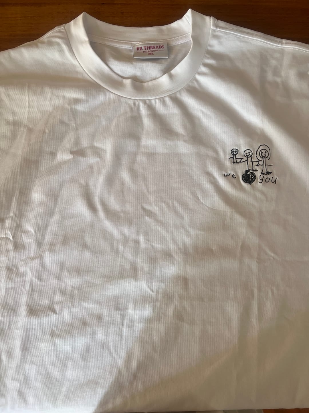 Customer photo review of CUSTOM Men's Heavyweight Kid's Drawing T-Shirt