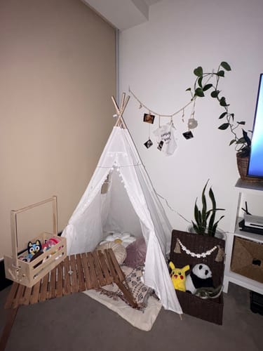 Customer photo review of Kids Teepee Tent Indoor Play Tent 180cm With Floor Mat