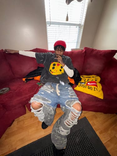 Customer photo review of American Streetwear Camouflage Distressed Jeans