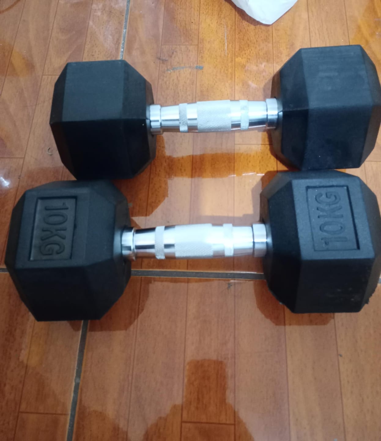 Customer photo review of Mancuernas Hexagonales de Caucho (Par)