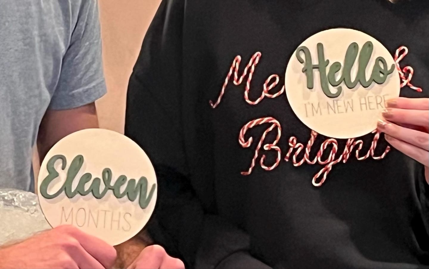Customer photo review of Wooden Monthly Baby Milestones