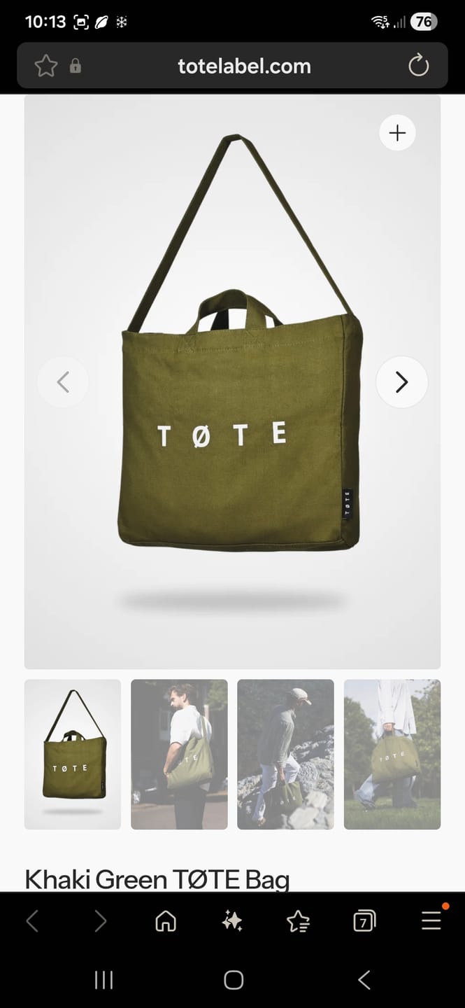 Customer photo review of Khaki Green TØTE Bag
