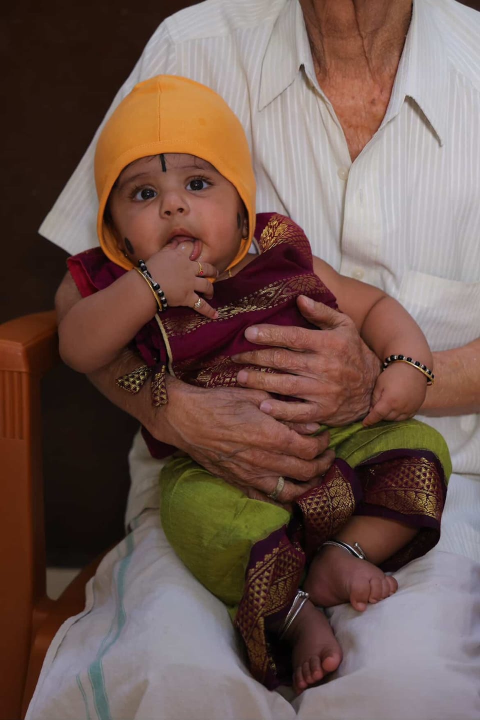 Customer photo review of Wine & Green Angrakha Kurta Pajama for Baby Boys – Sleeveless Ethnic Wear