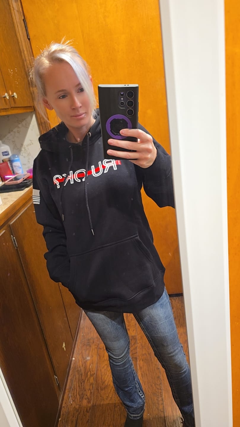 Customer photo review of Stigma Breaking Hoodie- Red Line