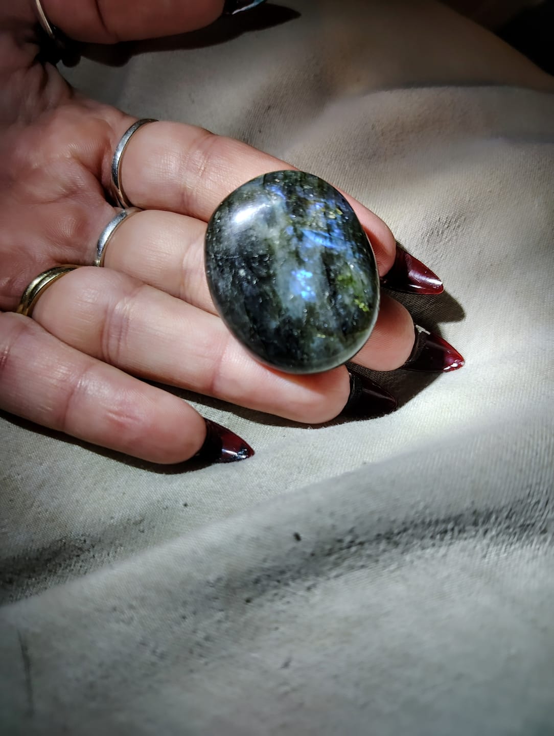Customer photo review of Labradorite Pocket Stone