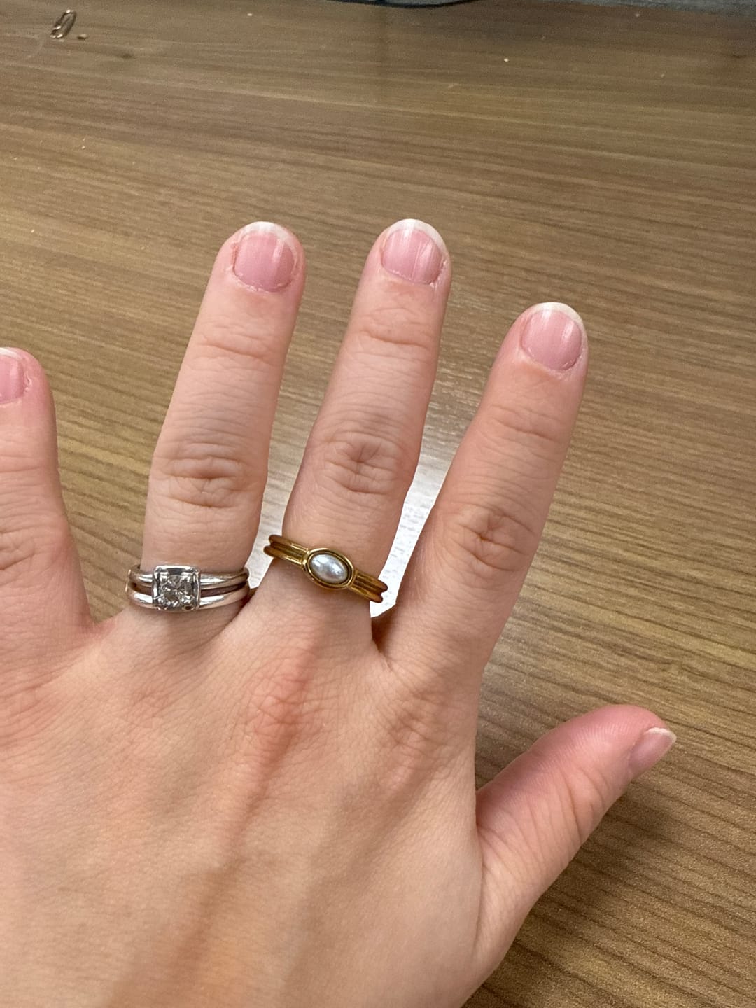 Customer photo review of Chunky Pearl 18K Gold Ring