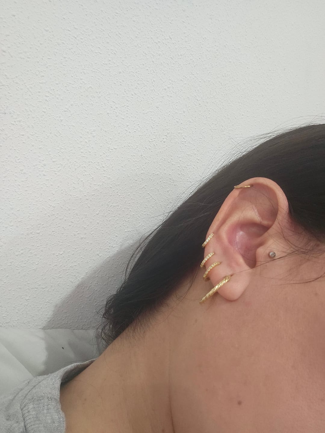 Customer photo review of Pendientes Triple Aros
