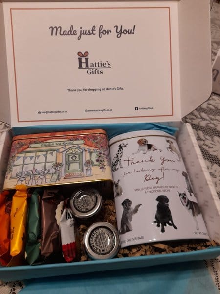 Customer photo review of Dog Sitter Thank You Hamper - Tea & Treats