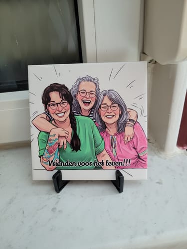 Customer photo review of Jouw Foto in Karikatuur Stijl - Gepersonaliseerde Tegel