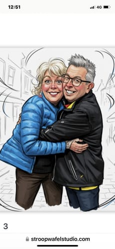 Customer photo review of Jouw Foto in Karikatuur Stijl - Gepersonaliseerde Tegel