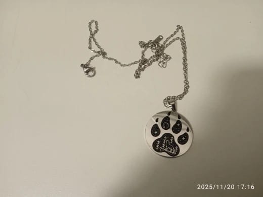 Customer photo review of Therian Paw Symbol Necklace