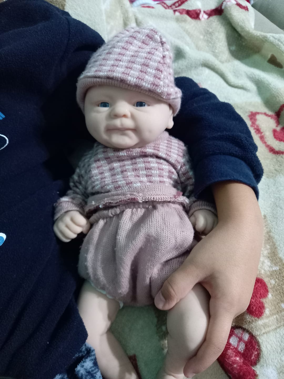 Customer photo review of Bambola reborn 36cm occhi aperti full silicone morbido - COCO