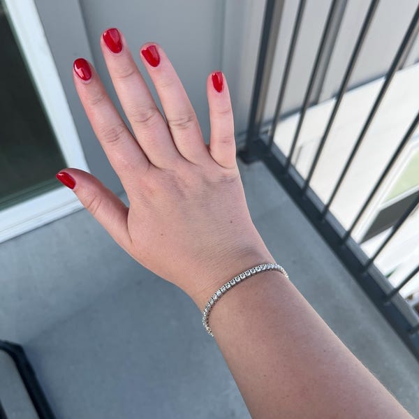 Customer photo review of Clara VVS1 Moissanite Round Cut Tennis Bracelet
