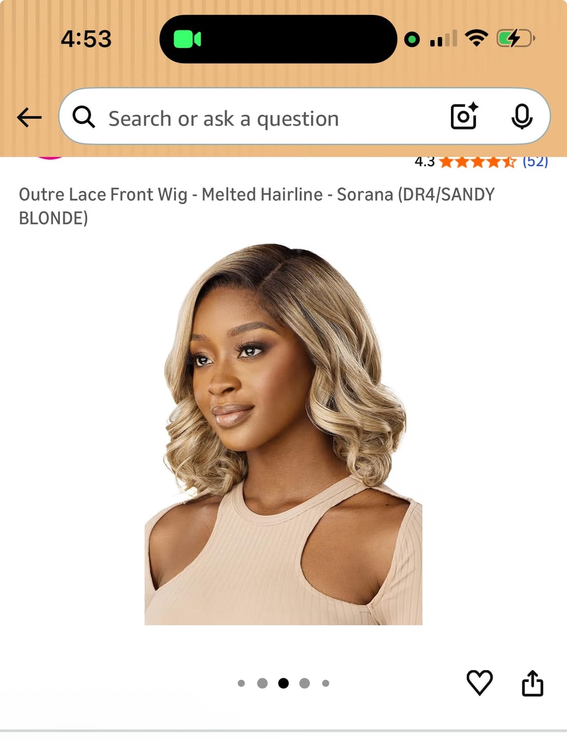 Customer photo review of Outre Melted Hairline Glueless Deluxe Wide 2x5 HD Lace Front Wig - ARLISSA