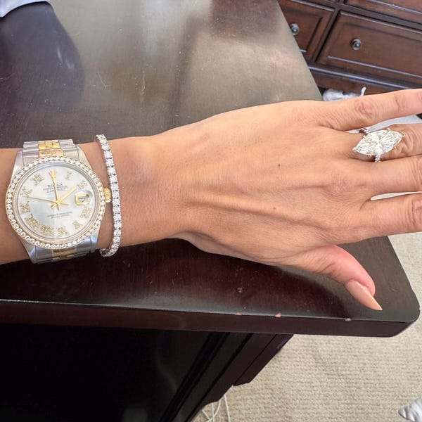 Customer photo review of Clara VVS1 Moissanite Round Cut Tennis Bracelet