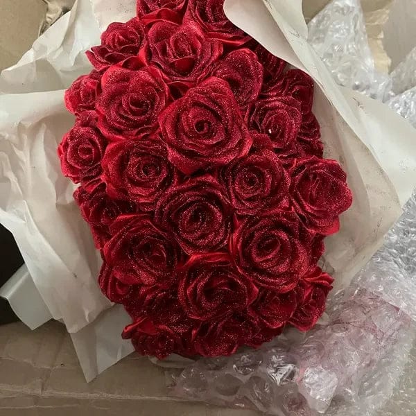 Customer photo review of Glitter Rose Bouquet Gift for Girlfriend & Boyfriend | Couple Anniversary Gift