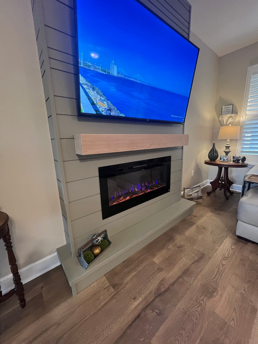 Customer photo review of White Oak Fireplace Mantel