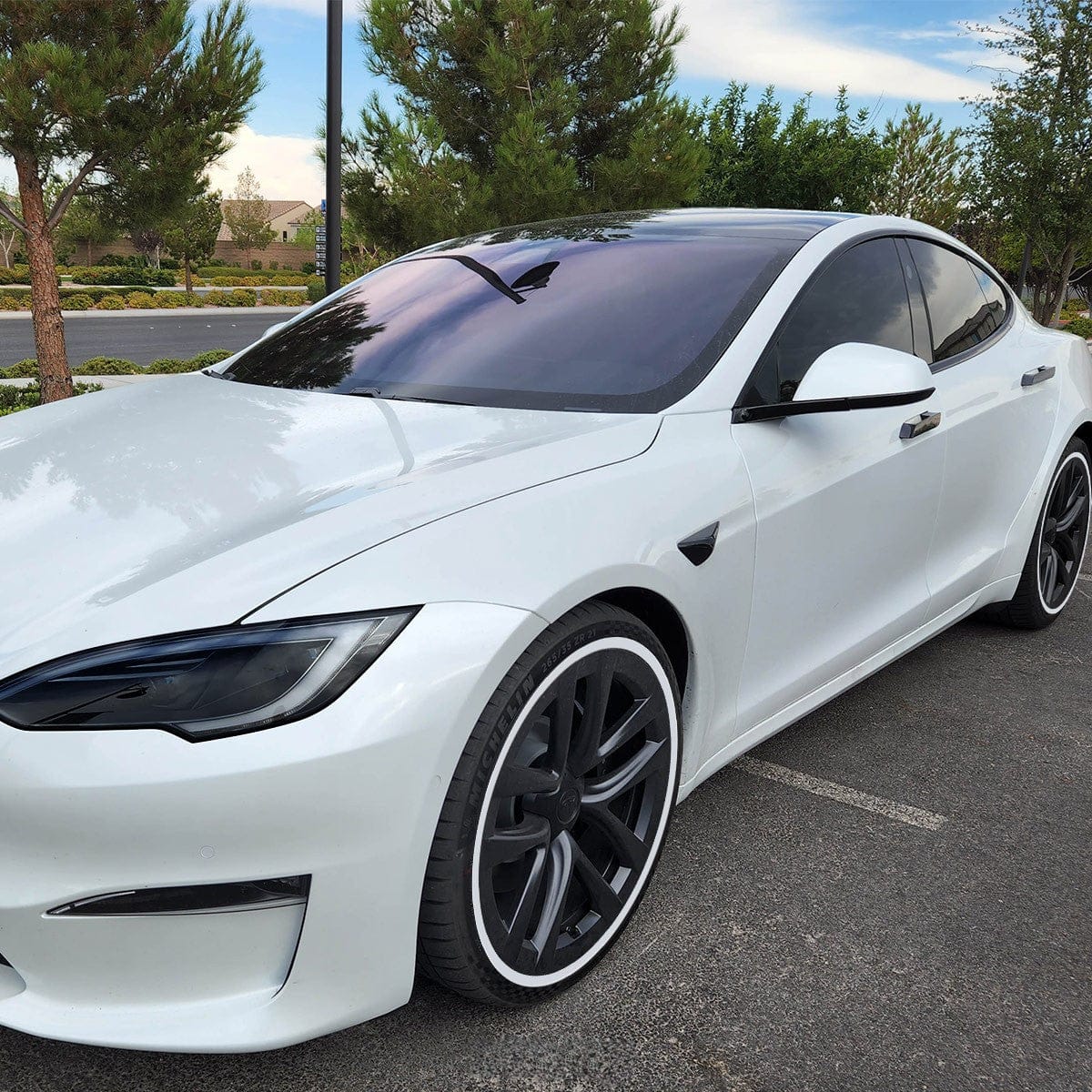 Customer photo review of Aluminum Alloy Wheel Rim Protector Rim Case for Tesla All Models (4 PCS) (2012-2025)