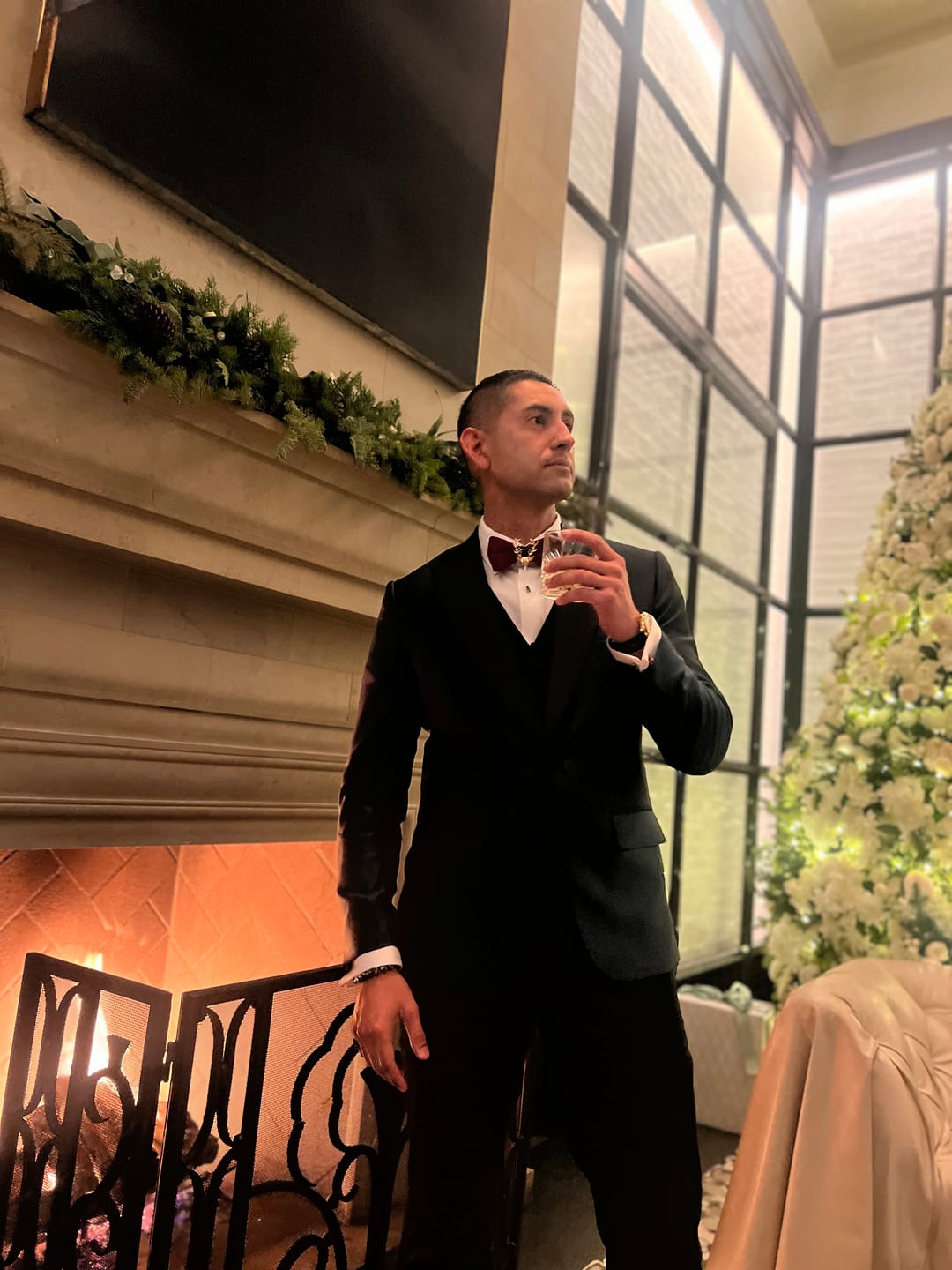 Customer photo review of Men's Reindeer Head Velvet Bow Tie